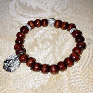 Healing Spirit Mala Bead Bracelet w/CZ pavé Buddha charm + micro pavé rondelles